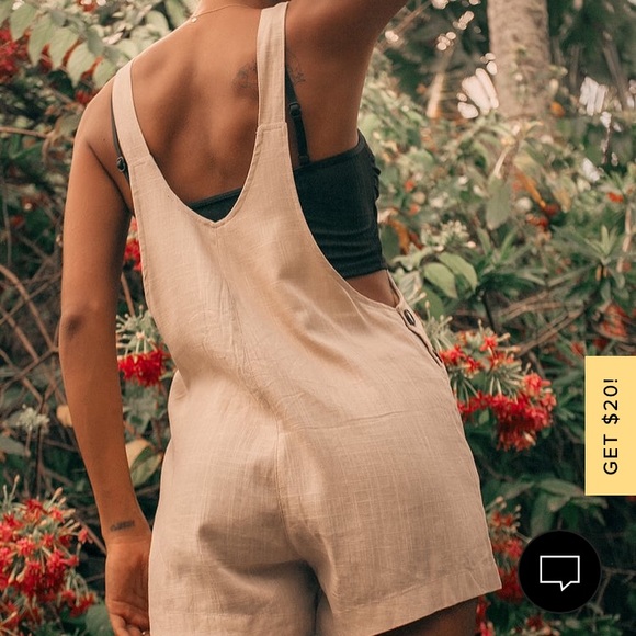 COPY - Lulus Up with the Sun Beige Short Overalls Size Large - Picture 2 of 15